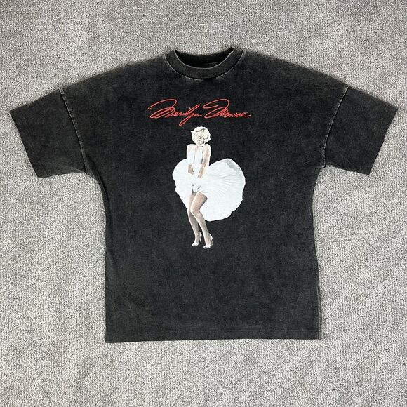 Marilyn Monroe Shirt Mens Small Black CPS Chaps Oversized Graphic Tee Classic - Picture 1 of 8